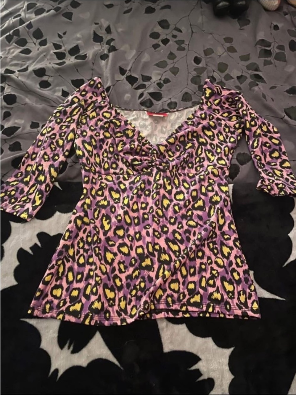 RARE! Deadly Dames- Purple Leopard Top